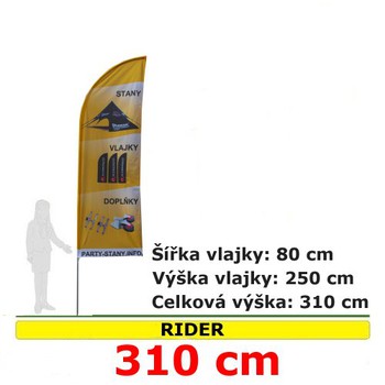 Reklamní vlajky - Reklamní vlajka Rider 310cm